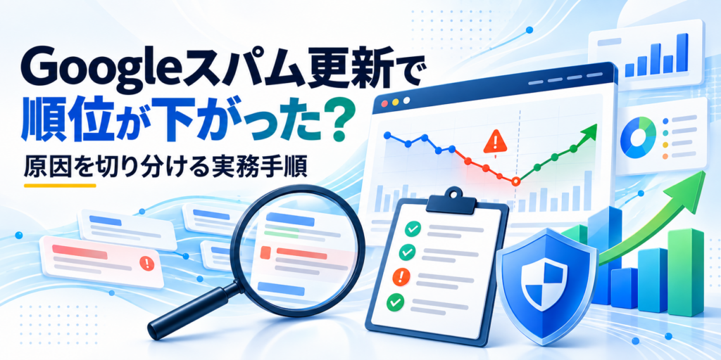 Googleスパムアップデート後の順位下落原因を切り分ける実務手順